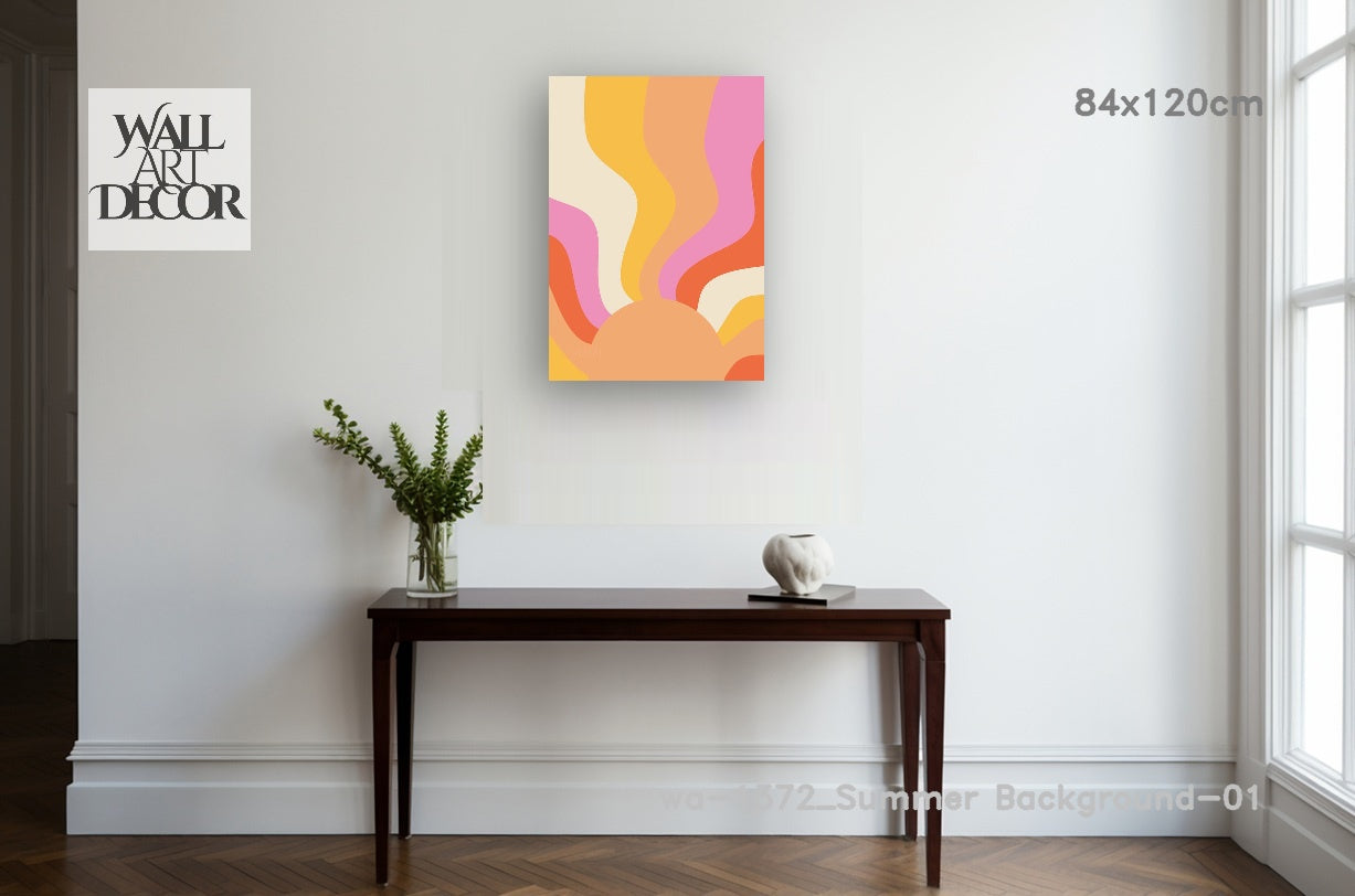 Solar Swell: The Retro Groove – Modern Frameless Wall Art