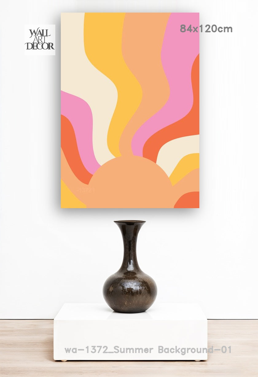 Solar Swell: The Retro Groove – Modern Frameless Wall Art