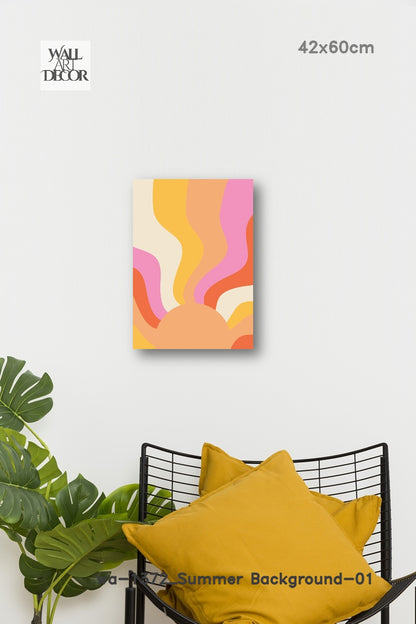 Solar Swell: The Retro Groove – Modern Frameless Wall Art