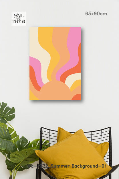 Solar Swell: The Retro Groove – Modern Frameless Wall Art