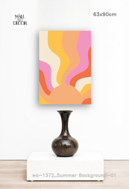 Solar Swell: The Retro Groove – Modern Frameless Wall Art