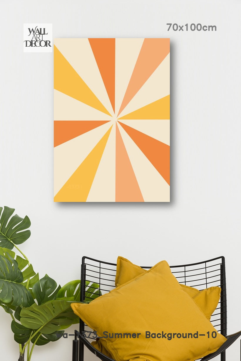 Prismatic Sunrise: The Geometric Glow – Modern Frameless Wall Art