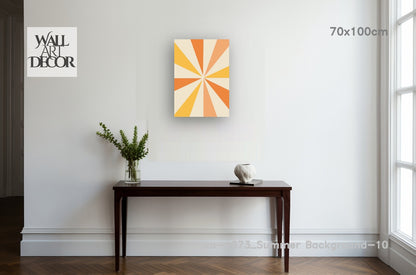 Prismatic Sunrise: The Geometric Glow – Modern Frameless Wall Art