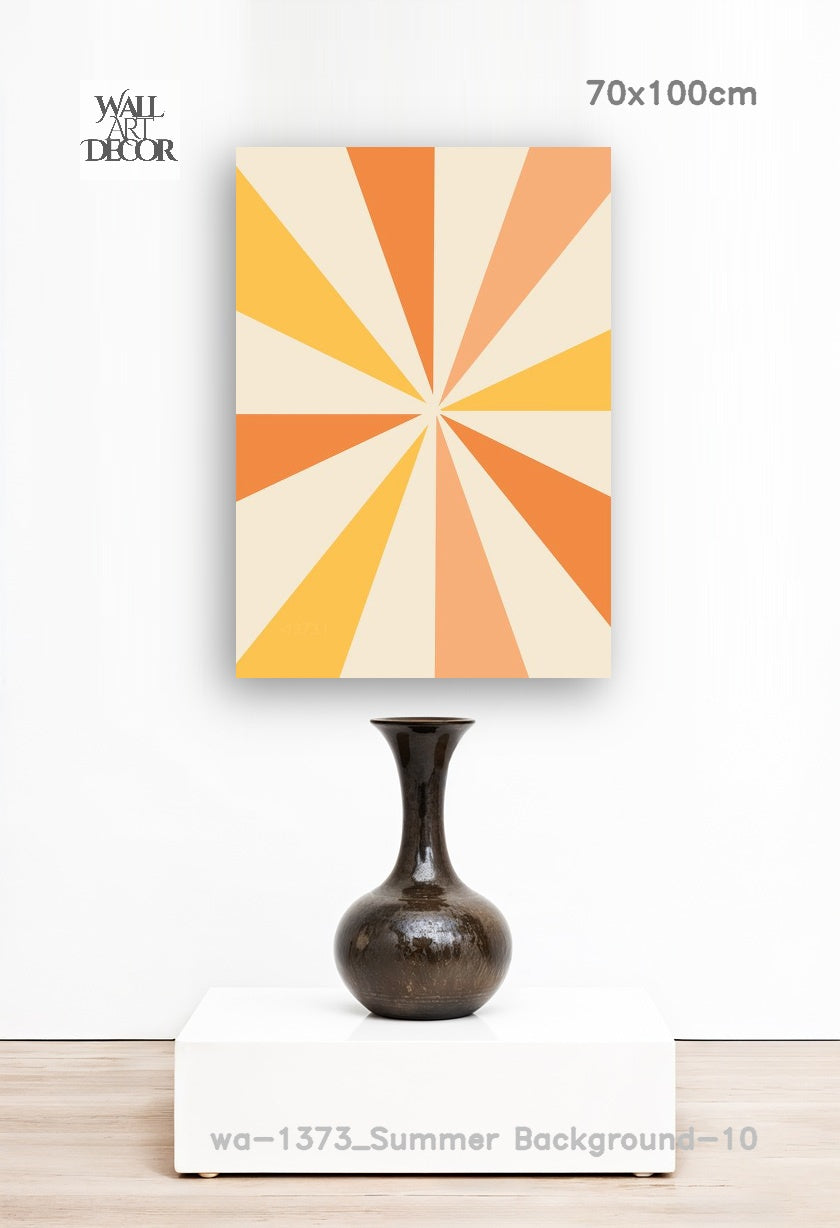 Prismatic Sunrise: The Geometric Glow – Modern Frameless Wall Art