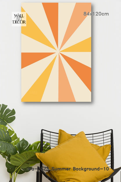 Prismatic Sunrise: The Geometric Glow – Modern Frameless Wall Art