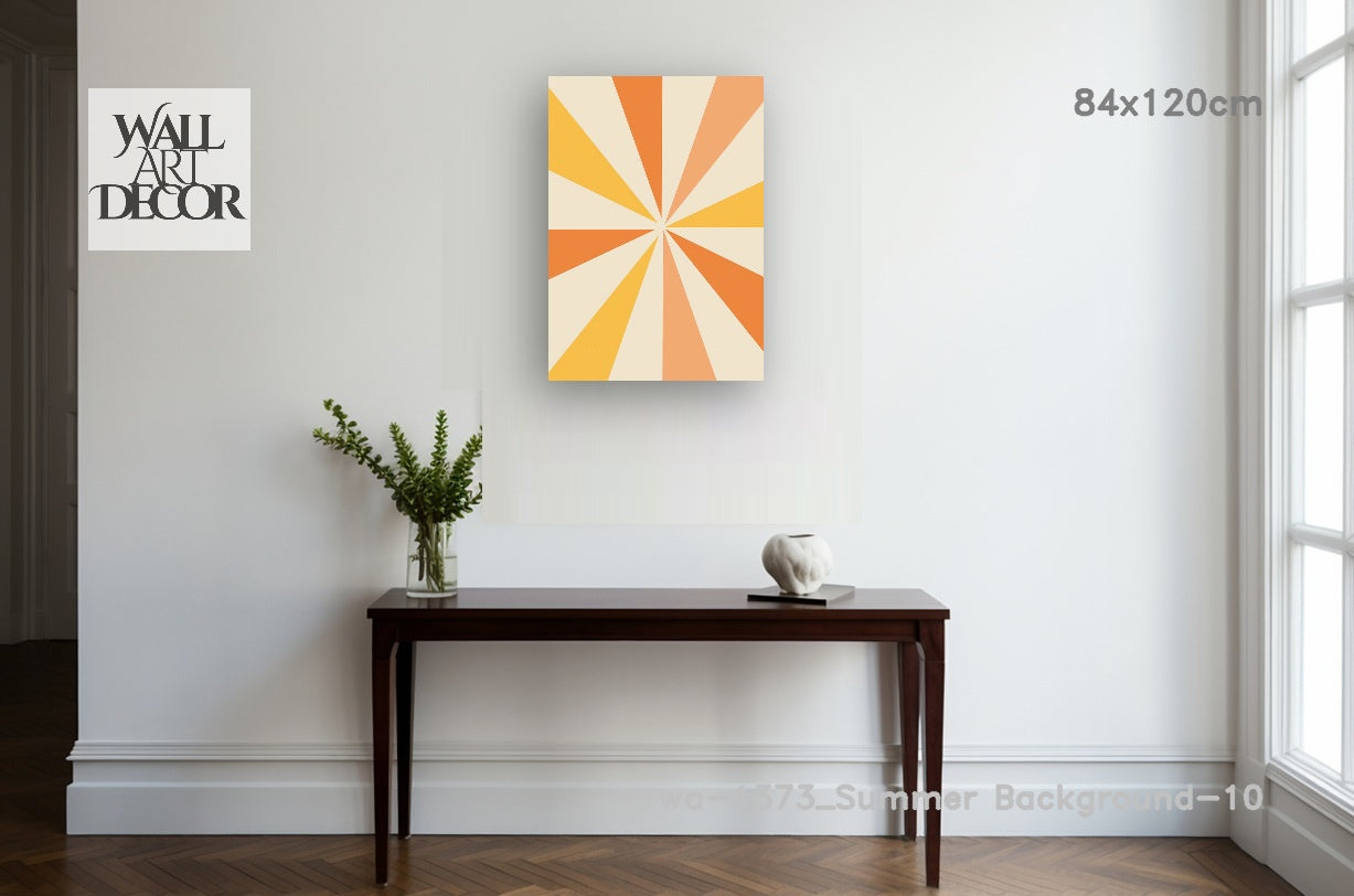 Prismatic Sunrise: The Geometric Glow – Modern Frameless Wall Art