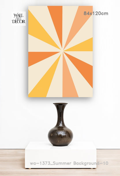 Prismatic Sunrise: The Geometric Glow – Modern Frameless Wall Art