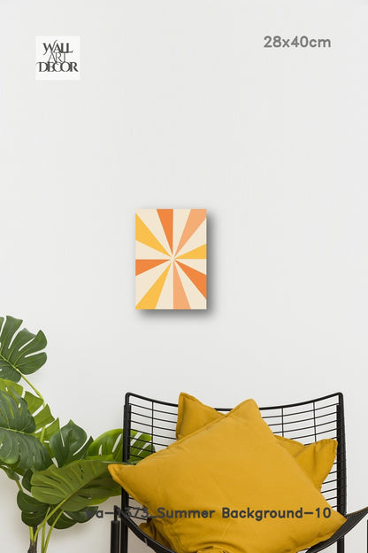 Prismatic Sunrise: The Geometric Glow – Modern Frameless Wall Art