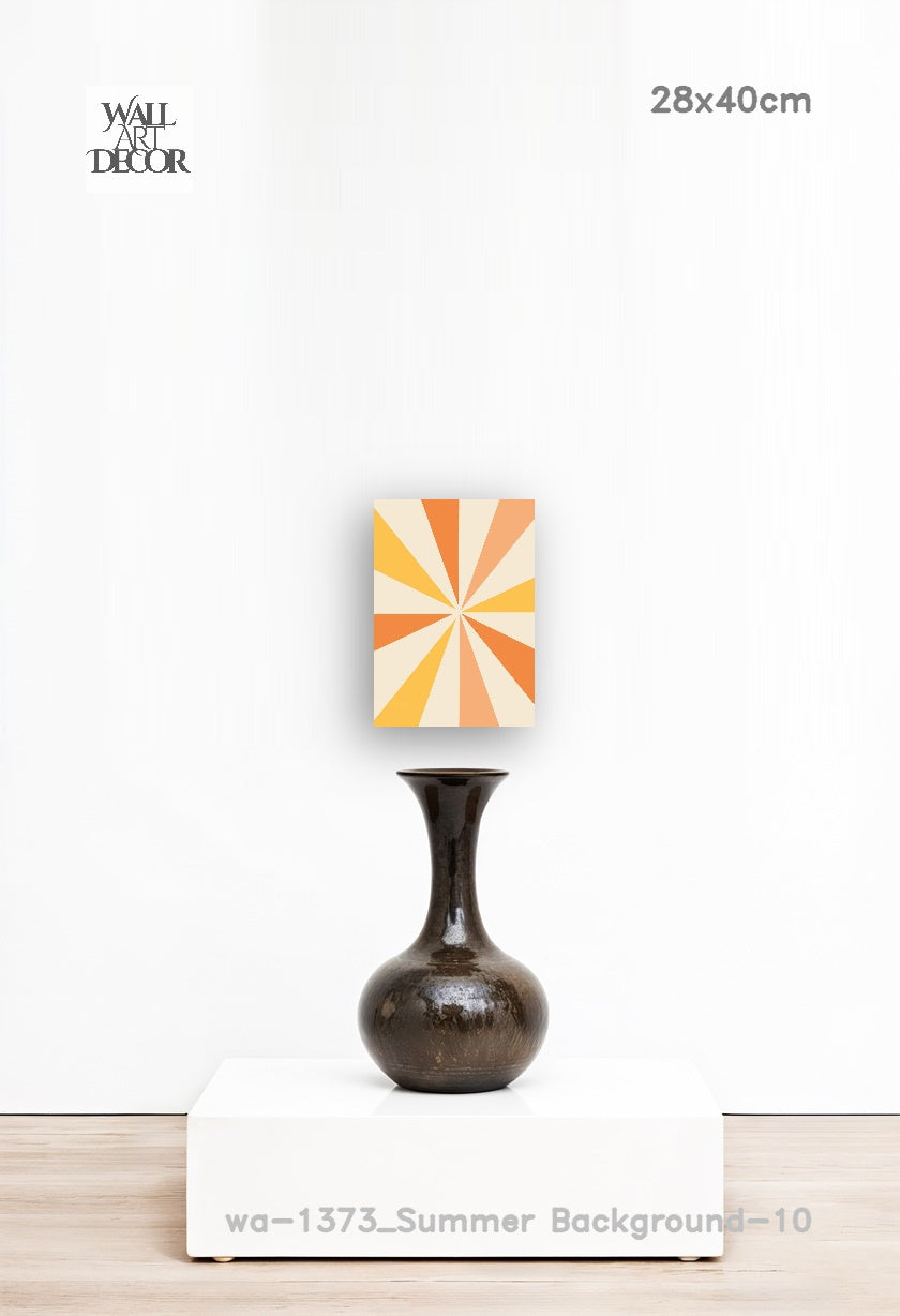 Prismatic Sunrise: The Geometric Glow – Modern Frameless Wall Art