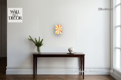 Prismatic Sunrise: The Geometric Glow – Modern Frameless Wall Art