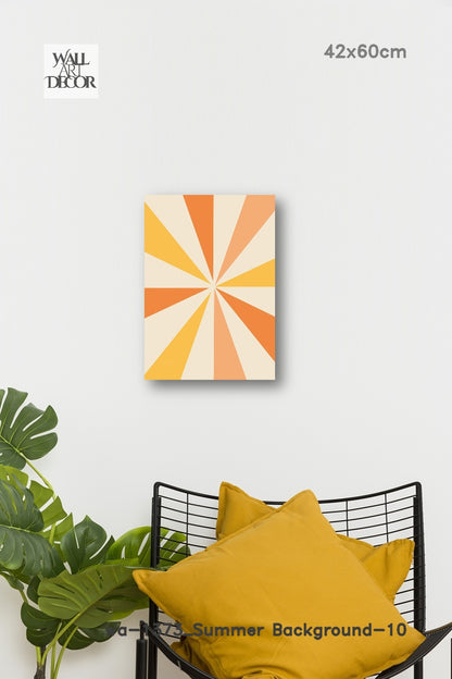 Prismatic Sunrise: The Geometric Glow – Modern Frameless Wall Art