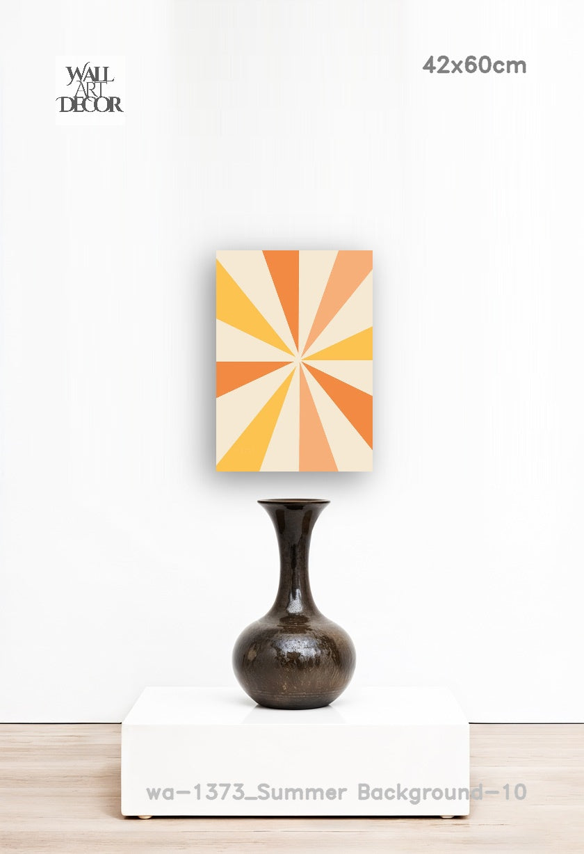 Prismatic Sunrise: The Geometric Glow – Modern Frameless Wall Art