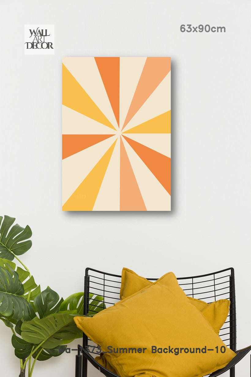 Prismatic Sunrise: The Geometric Glow – Modern Frameless Wall Art