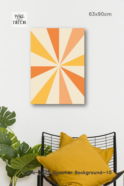 Prismatic Sunrise: The Geometric Glow – Modern Frameless Wall Art