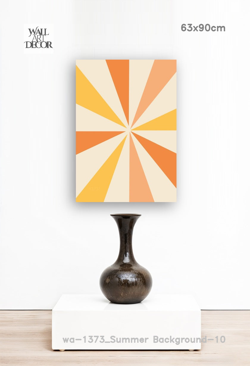 Prismatic Sunrise: The Geometric Glow – Modern Frameless Wall Art