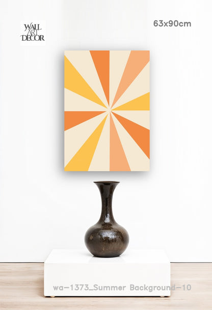 Prismatic Sunrise: The Geometric Glow – Modern Frameless Wall Art