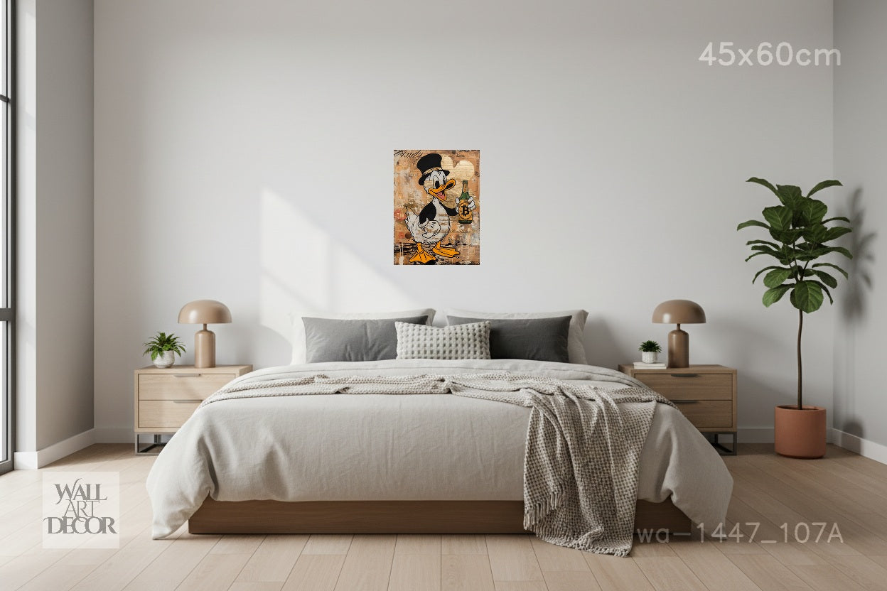The Bitcoin Billionaire: Crypto Duck – Modern Frameless Wall Art