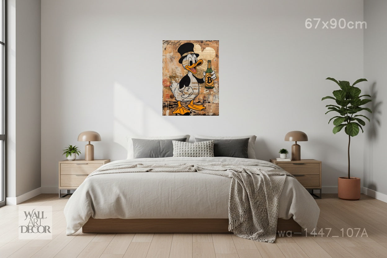 The Bitcoin Billionaire: Crypto Duck – Modern Frameless Wall Art