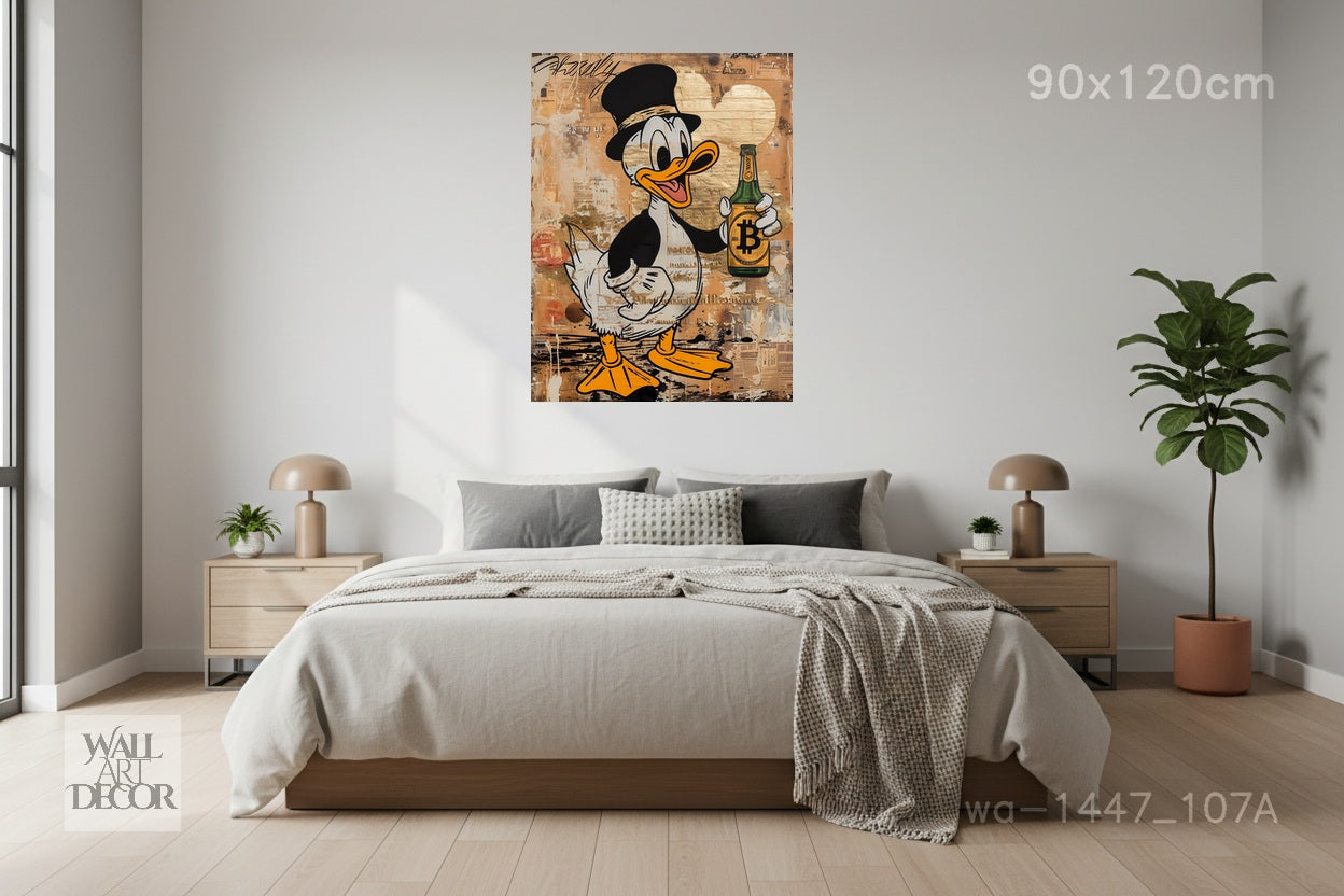 The Bitcoin Billionaire: Crypto Duck – Modern Frameless Wall Art