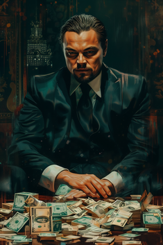 Empire of Ambition: The Wolf of Wealth – Modern Frameless Wall Art