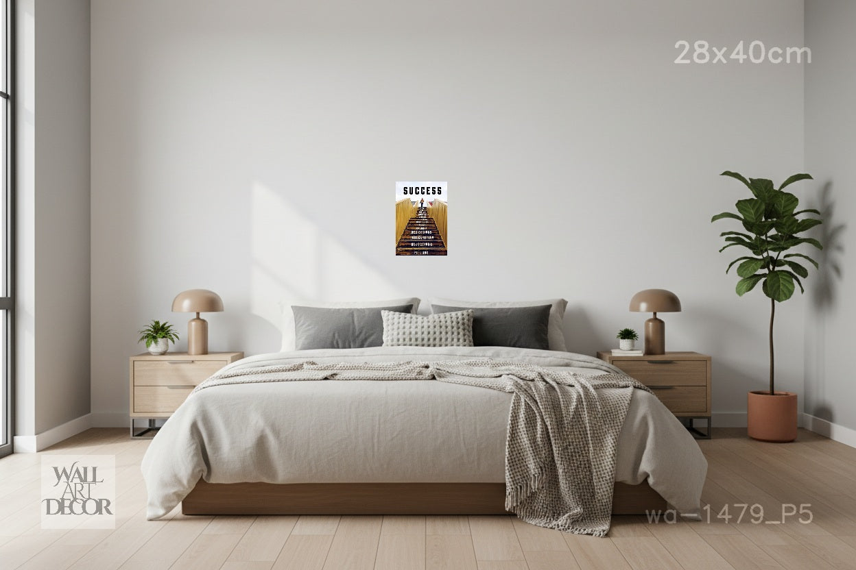 The Ascent: Stairway to Success – Modern Frameless Wall Art