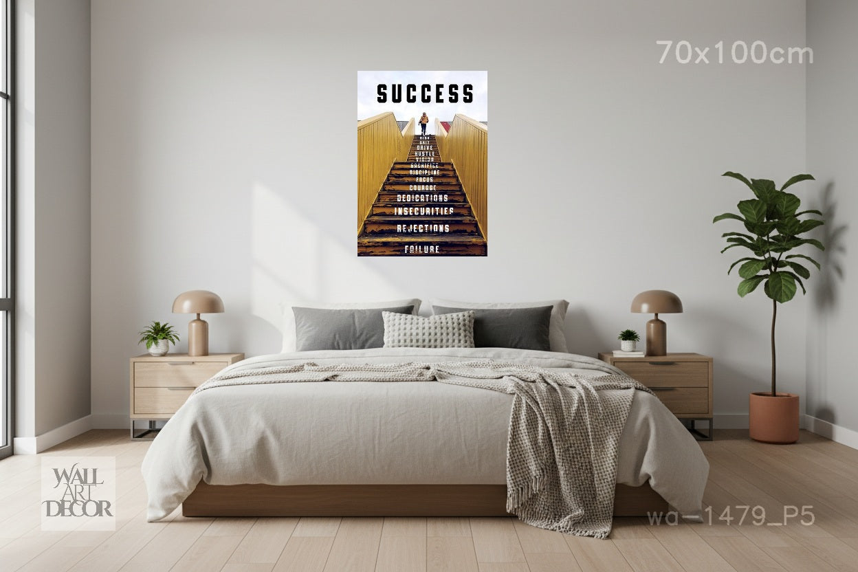 The Ascent: Stairway to Success – Modern Frameless Wall Art