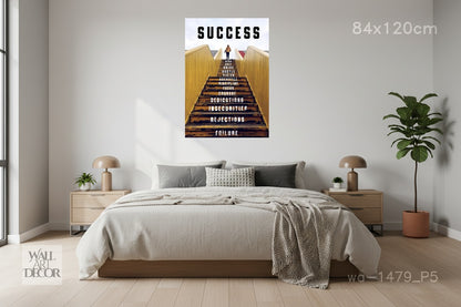 The Ascent: Stairway to Success – Modern Frameless Wall Art