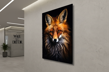 Fiery Nobility: Majestic Red Fox Portrait – Modern Frameless Wall Art
