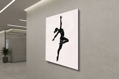 Grace in Motion: Minimalist Dancer Silhouette – Modern Frameless Wall Art