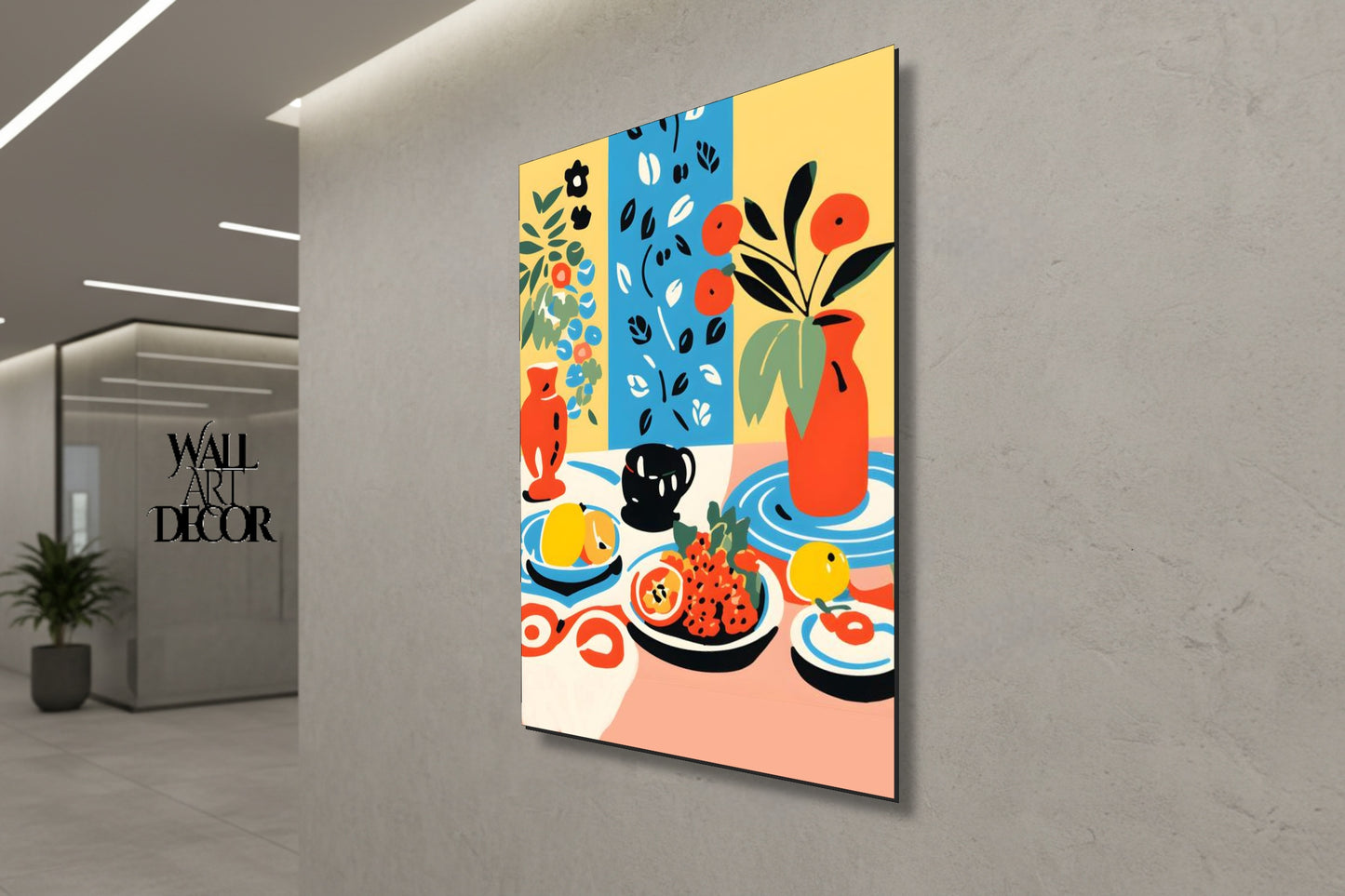 Citrus & Solace: Mediterranean Still Life – Modern Frameless Wall Art
