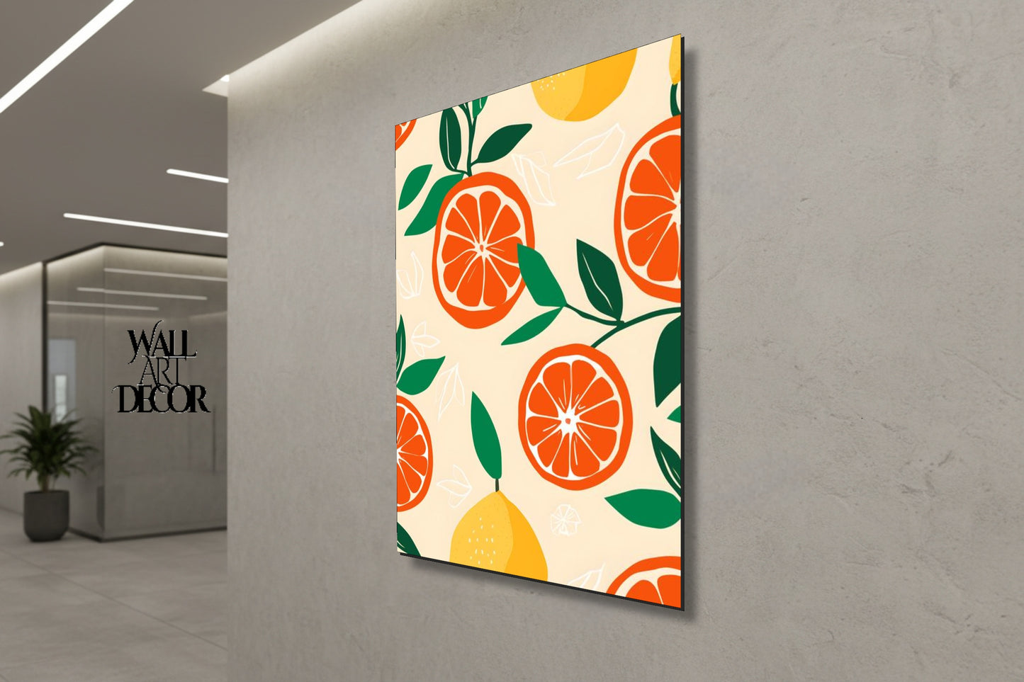 Citrus Zest: Mediterranean Harvest – Modern Frameless Wall Art
