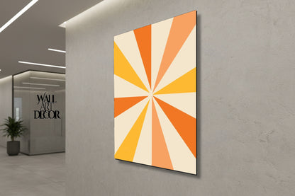 Prismatic Sunrise: The Geometric Glow – Modern Frameless Wall Art