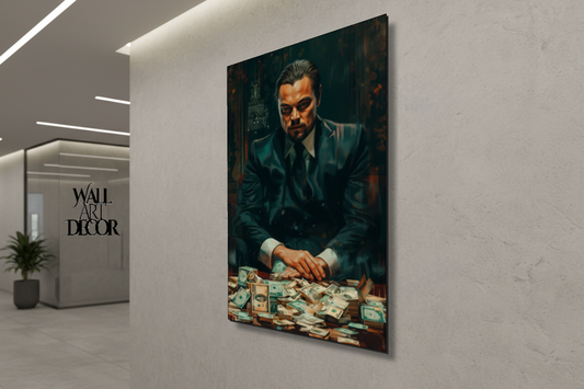Empire of Ambition: The Wolf of Wealth – Modern Frameless Wall Art
